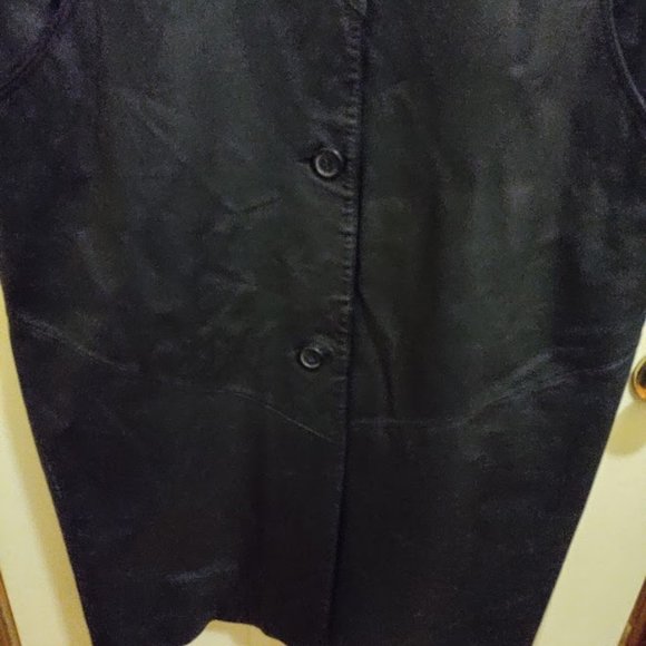 Vintage 90s PELLE New York Milano Genuine Leather Long Coat Size M - Picture 7 of 12